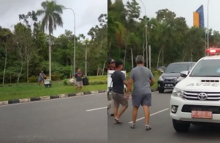 Kepri - Batam, WNA Rela Dorong Troli ke Luar Bandara Hang Nadim Demi Dapat Layanan Taksi Online, Videonya Viral, Taksi Online,Batam,CCTV,WNA